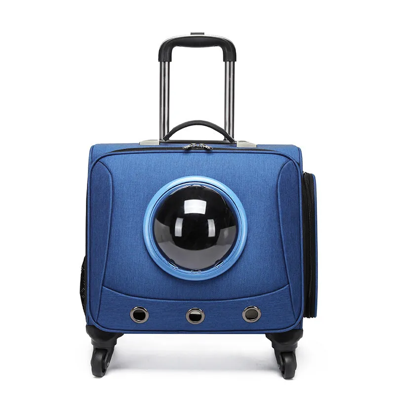 Space Capsule Breathable Pet Rolling Carrier Bag