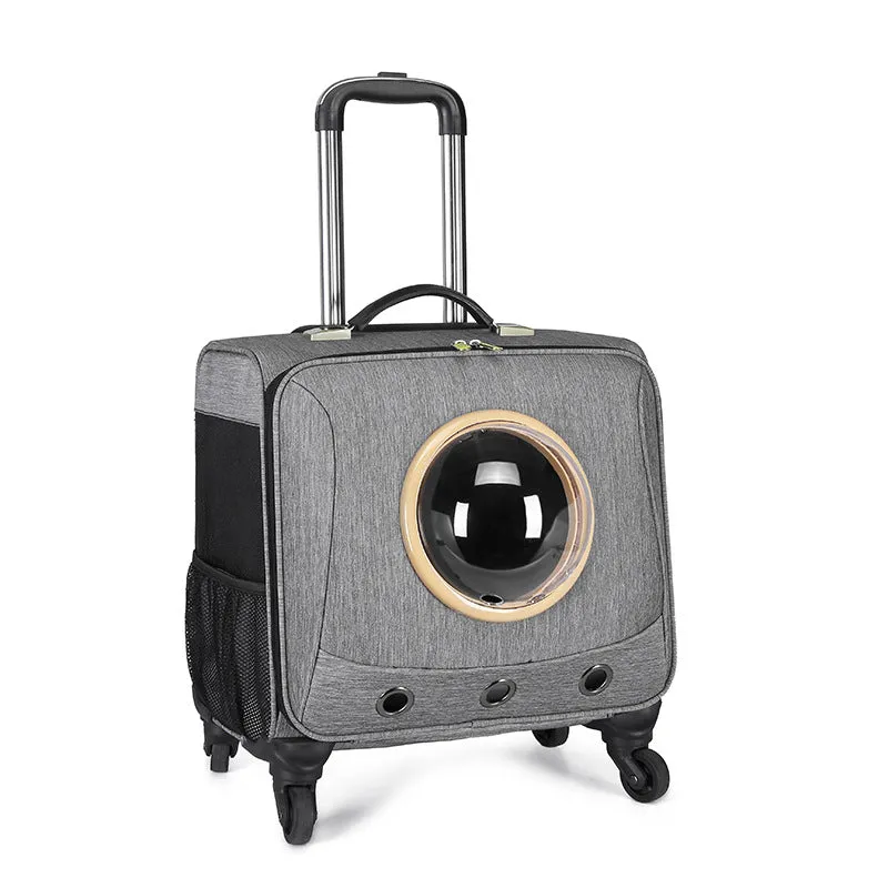 Space Capsule Breathable Pet Rolling Carrier Bag
