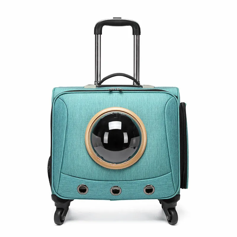 Space Capsule Breathable Pet Rolling Carrier Bag