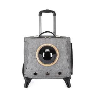 Space Capsule Breathable Pet Rolling Carrier Bag