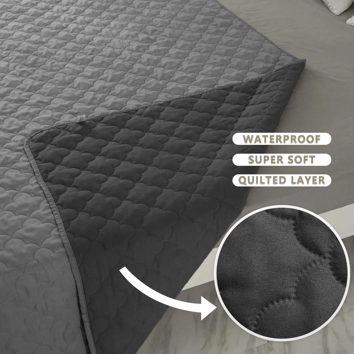 SPXTEX Dog Bed Cover Washable Pee Pads Dog Blankets for Puppy Large Dog Cat,Sofa Reversible Changing Pad Reusable 1 Piece68"x82",Dark Grey Grey