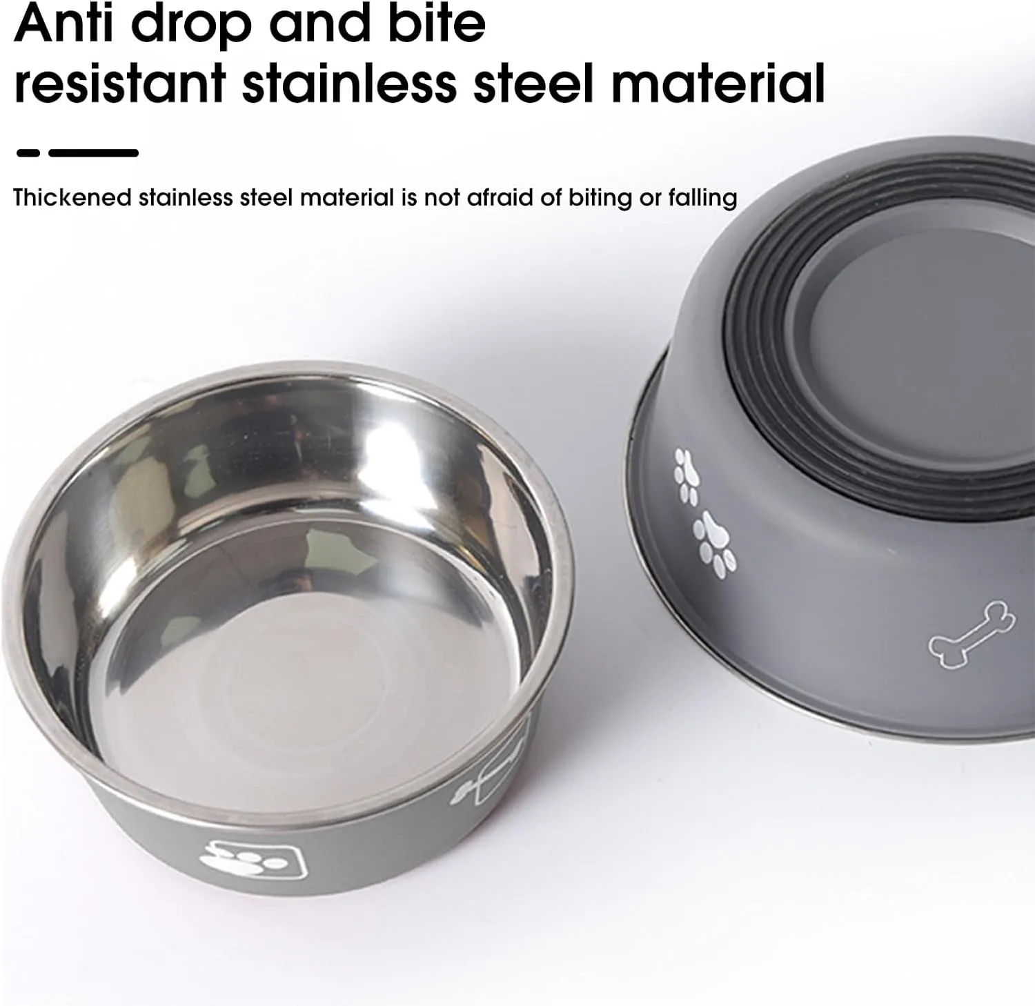 Stainless Steel Dog Bowl Non Slip,Dog Food Water Bowls Dishwasher Safe,Dog Food Water Bowls Reusable Insulated Stainless Steel Food Bowls No Slip Pet Feeding Bowl for Dog Cat (Green, M)