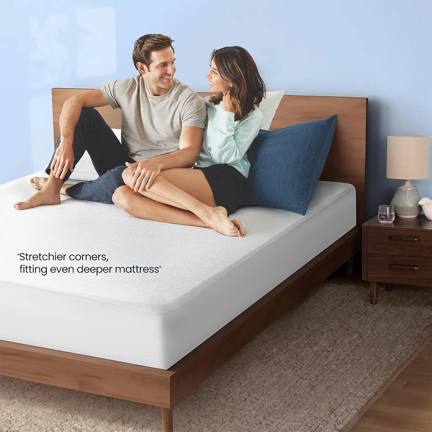 TASTELIFE California King Mattress Protector- 100% Waterproof Fitted with Deep Pocket Mattress Cover - Breathable Noiseless Waterproof Washable Mattress Protector - Vinyl Free (Cali King, White)