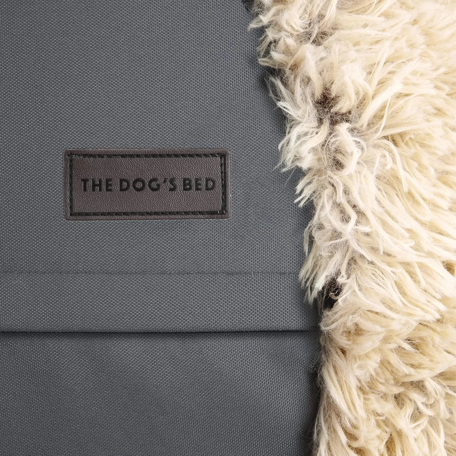 The Dogs Bed Sound Sleep Donut Dog Bed, Med Dog Beige Fur Calming Nest Bed, Veterinary Approved