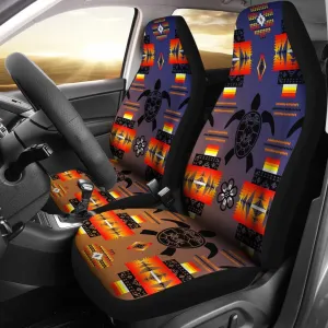 Turtle Dark Blue Orange Design No1 Print Car Seat Covers