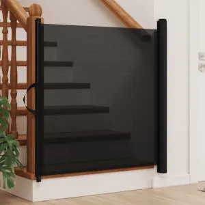 vidaXL Retractable Pet Gate Black 102.5x125 cm