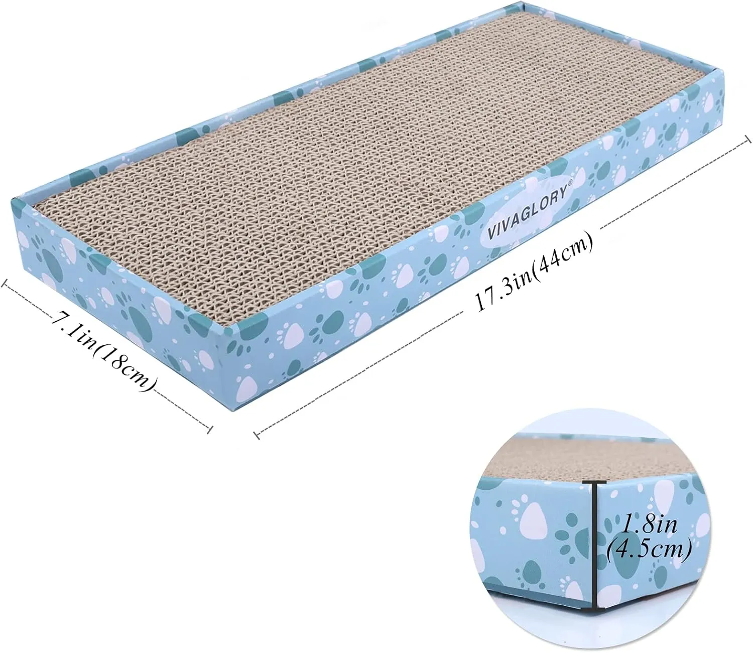 VIVAGLORY Cat Scratcher - Reversible Scratching Board & Pad Set, Cardboard, Catnip Included, 1 Pack