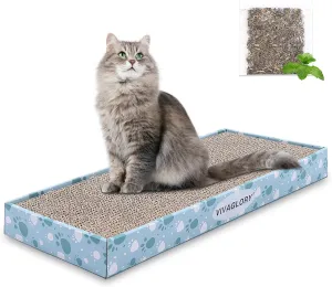 VIVAGLORY Cat Scratcher - Reversible Scratching Board & Pad Set, Cardboard, Catnip Included, 1 Pack