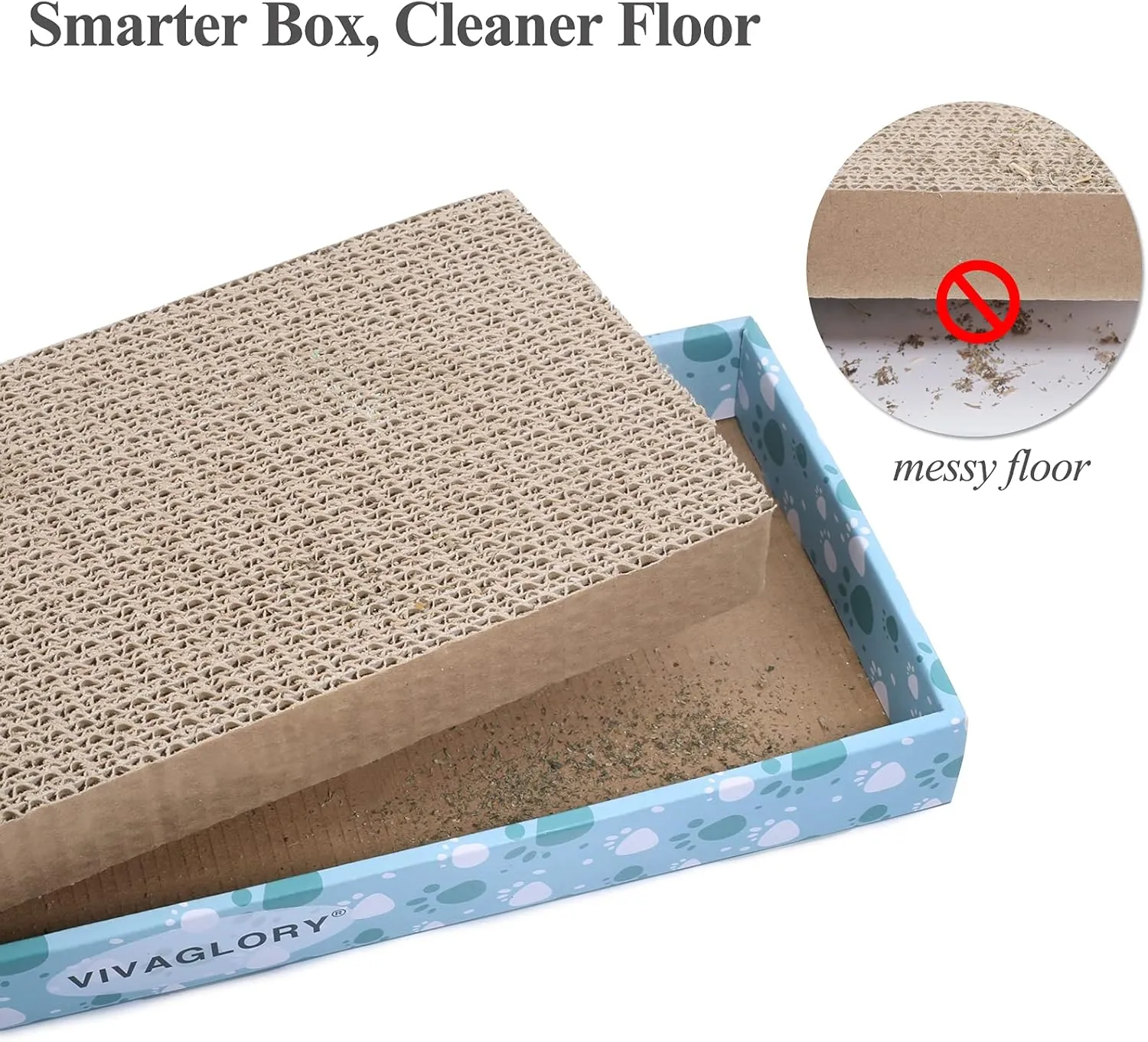 VIVAGLORY Cat Scratcher - Reversible Scratching Board & Pad Set, Cardboard, Catnip Included, 1 Pack