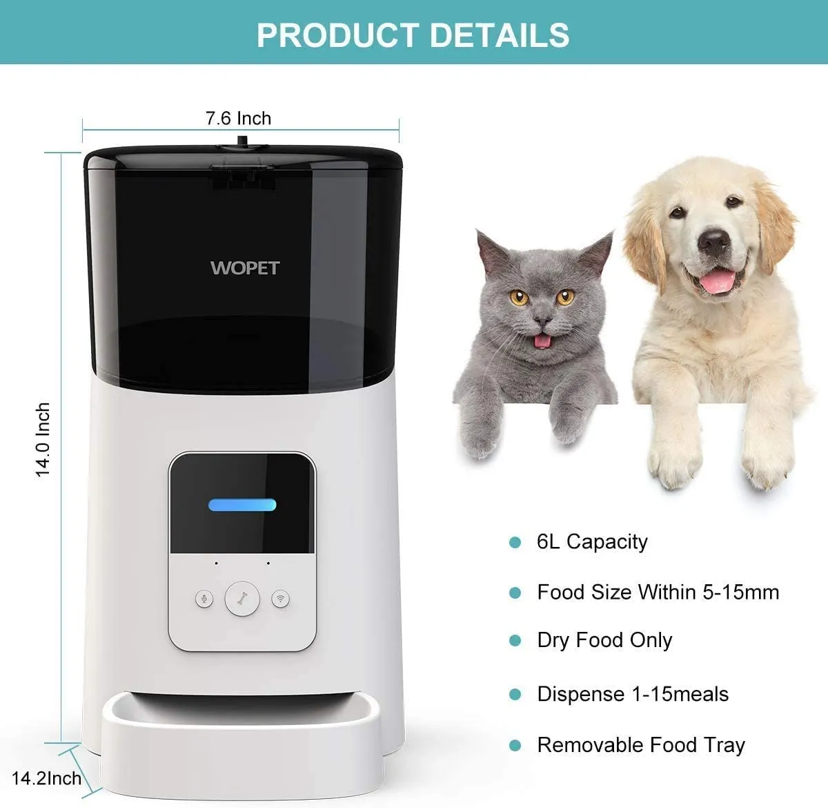WOPET Automatic Pet Feeder: Keep Your Pets Fed & Happy, Even When You're Away!