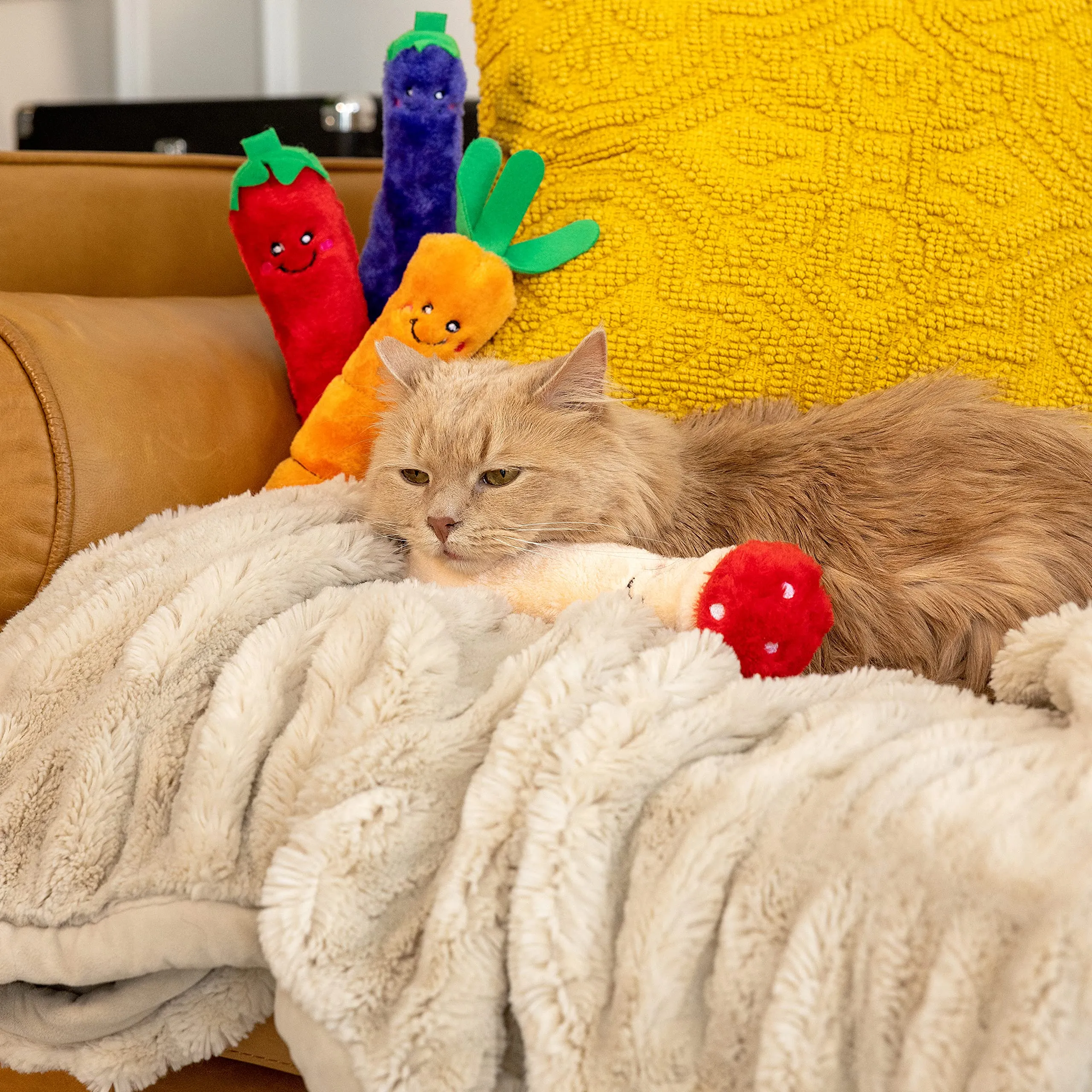 Zippy Paws Kickerz Carrot Plush Catnip Cat Toy - Small