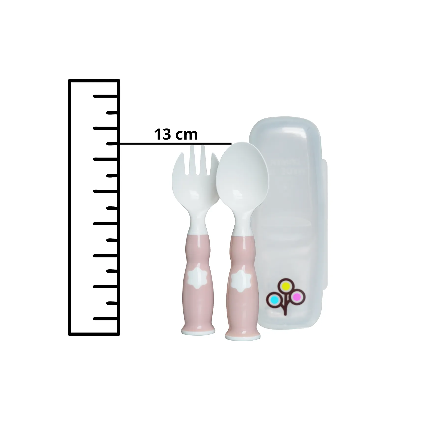 ZoLi Ergonomic Fork & Spoon Set with Travel Case - Blush